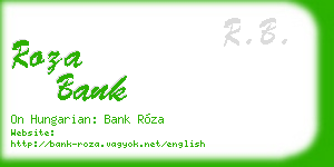 roza bank business card